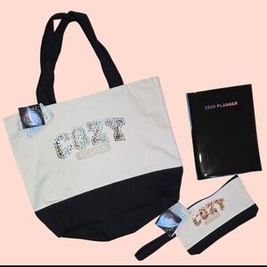 Cozy Season 3-Piece Gift Set | Tote + Clutch + 2026 Planner - Handcrafted